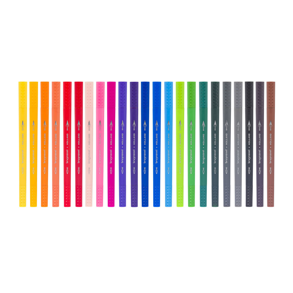 Bruynzeel fineliner brushpennen, 24st.