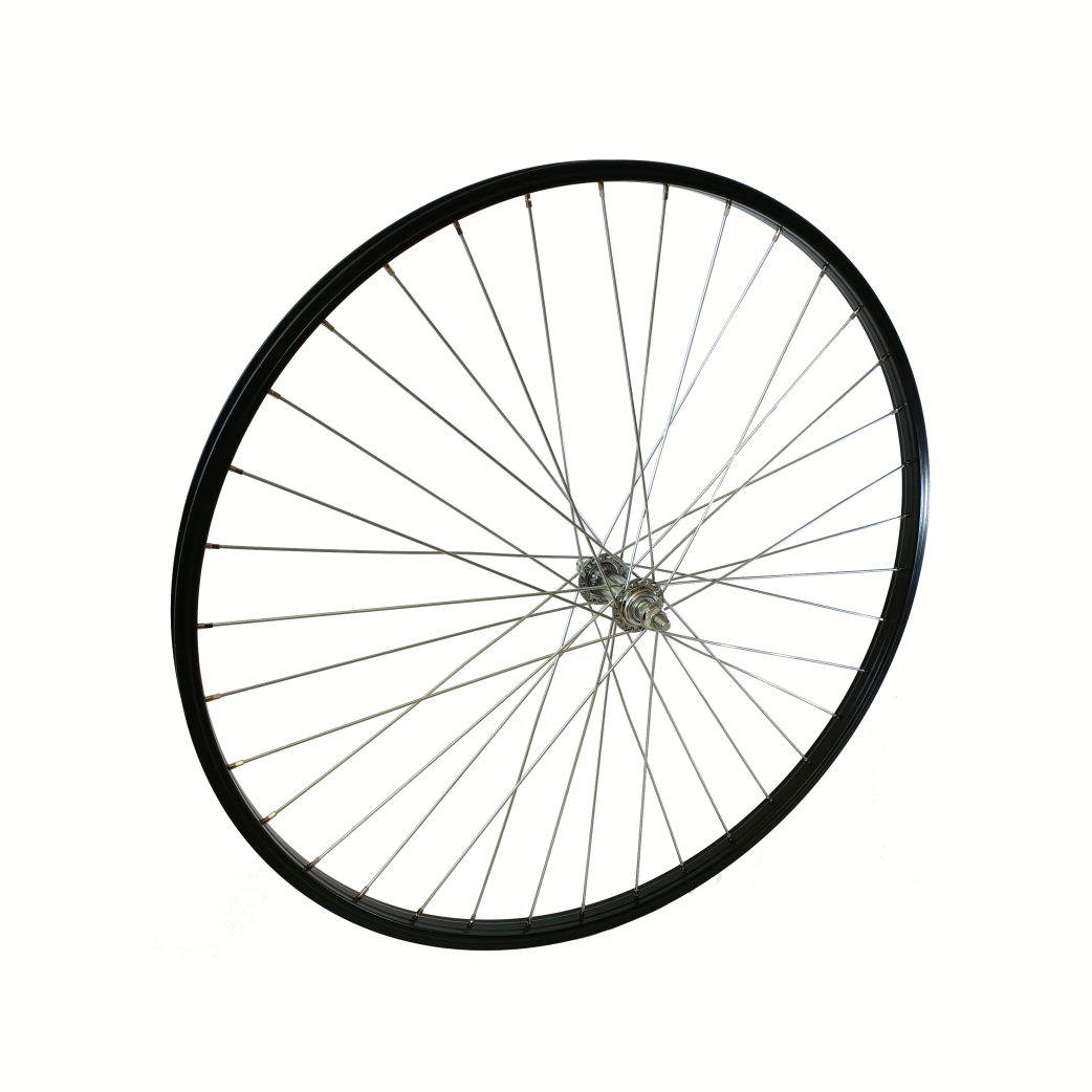 Voorwiel 28 sp. alu sp13 trek basic zwart alu naaf v.as
