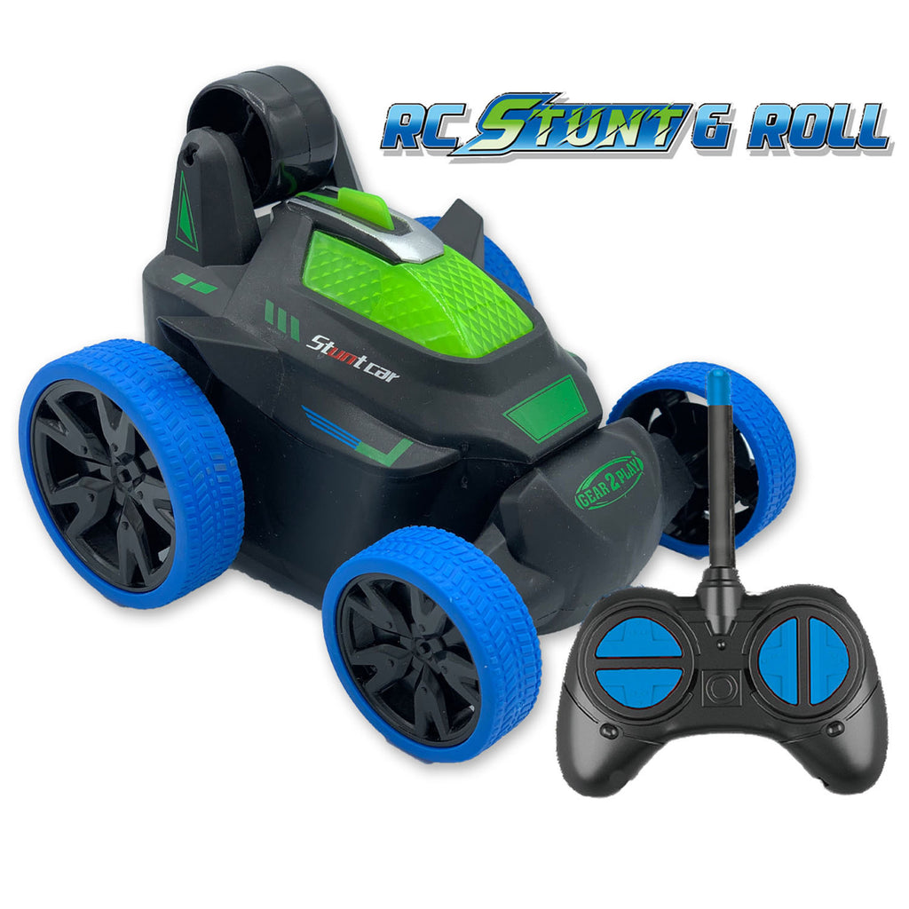 Gear2play rc stunt roll bestuurbare auto blauw