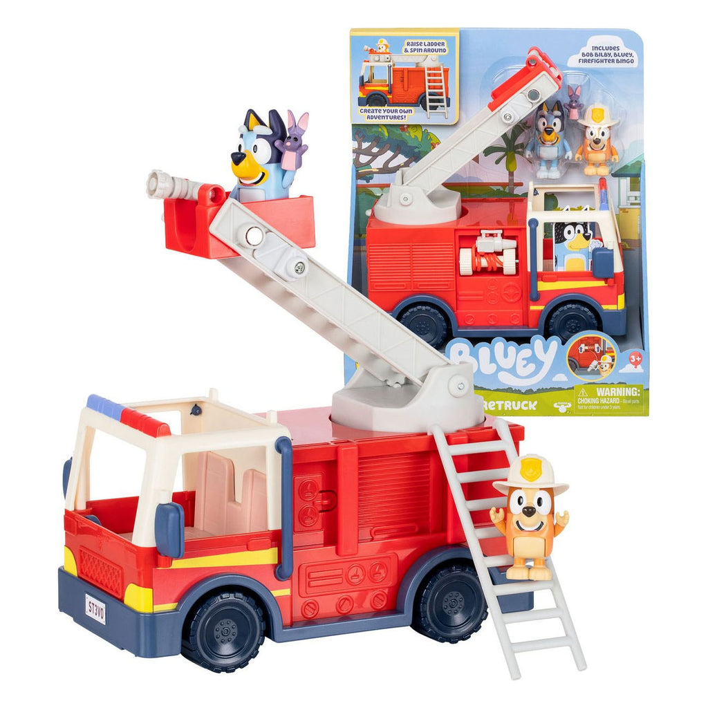 Moose toys bluey's brandweerwagen met 2 speelfiguren