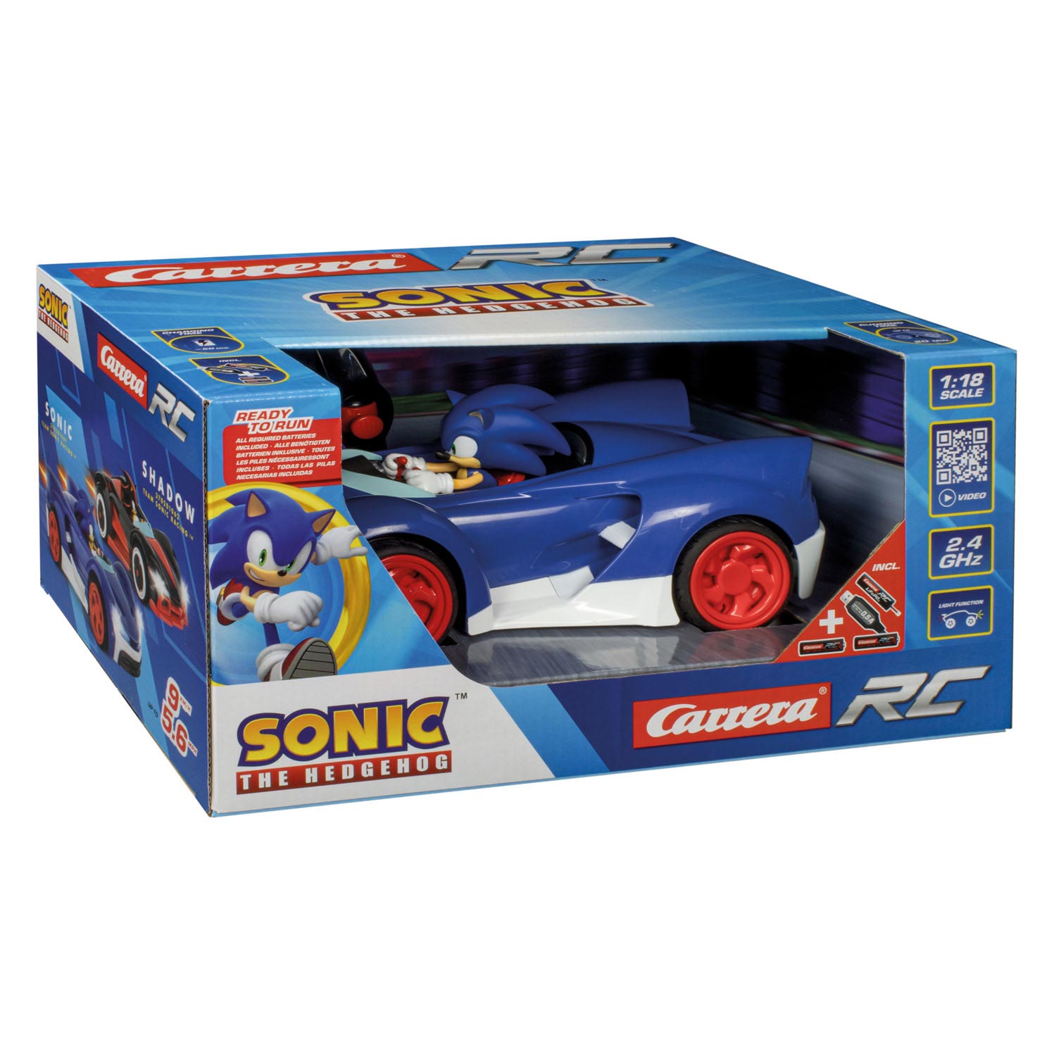 Carrera rc sonic team raceauto blauw zilver