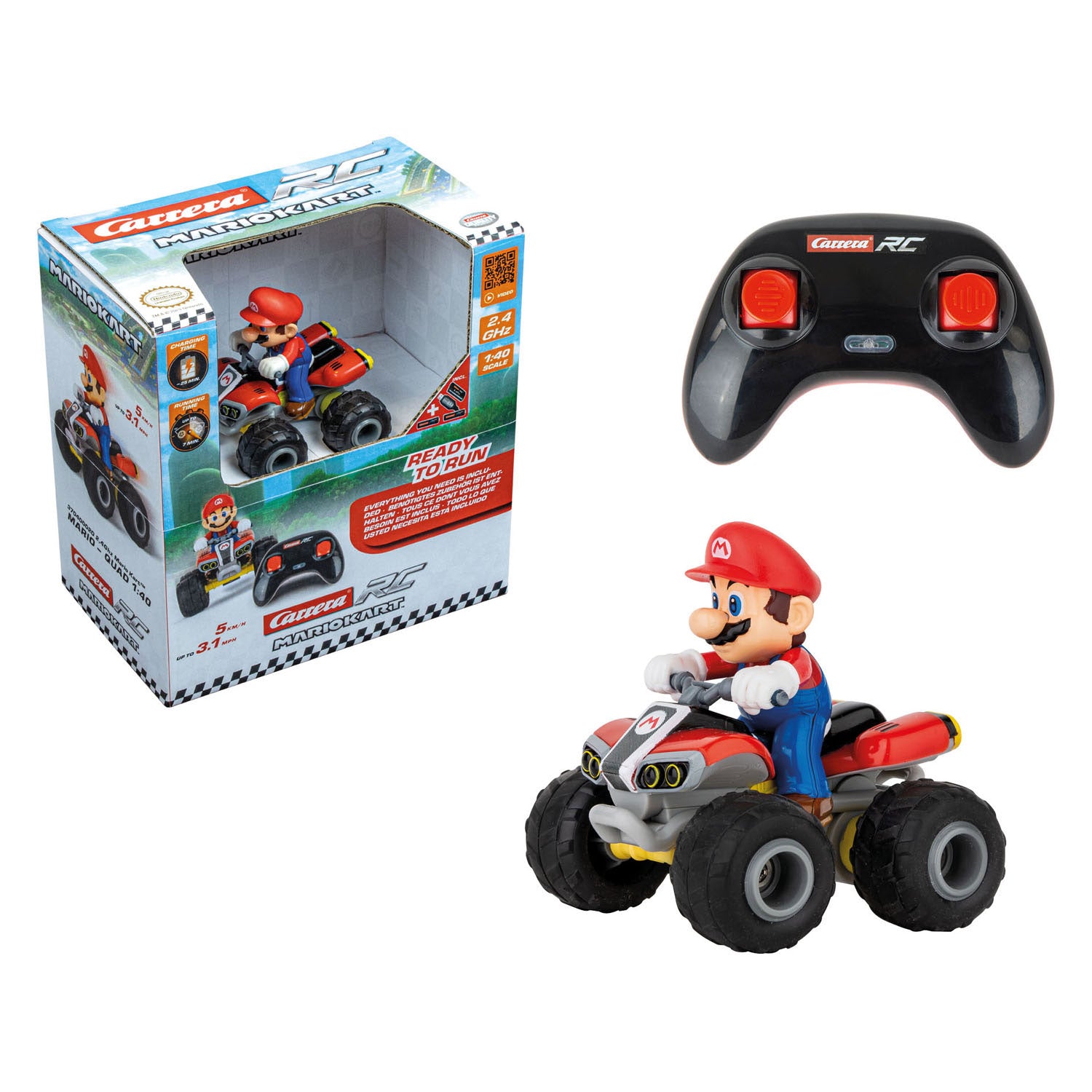 Nintendo carrera rc bestuurbare auto - super mario quad 1:40