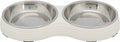 Trixie voerbak kat dubbel melamine rvs wit