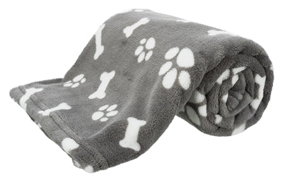 trixie hondendeken kenny fleece bot pootjes grijs