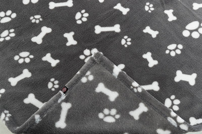 trixie hondendeken kenny fleece bot pootjes grijs