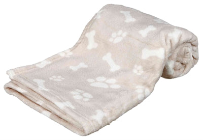 trixie hondendeken kenny fleece bot pootjes beige
