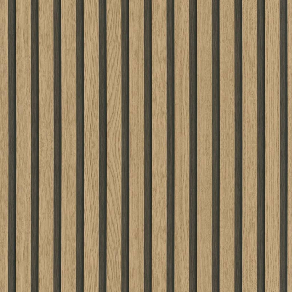 Noordwand behang botanica wooden slats bruin en eikenkleurig