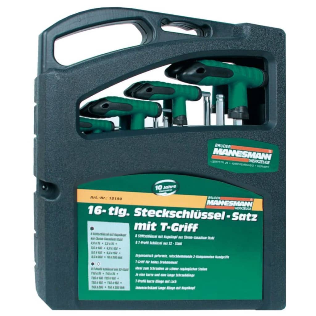 Brüder mannesmann t-greep set inbus torx 16dlg (hobby) - 18190