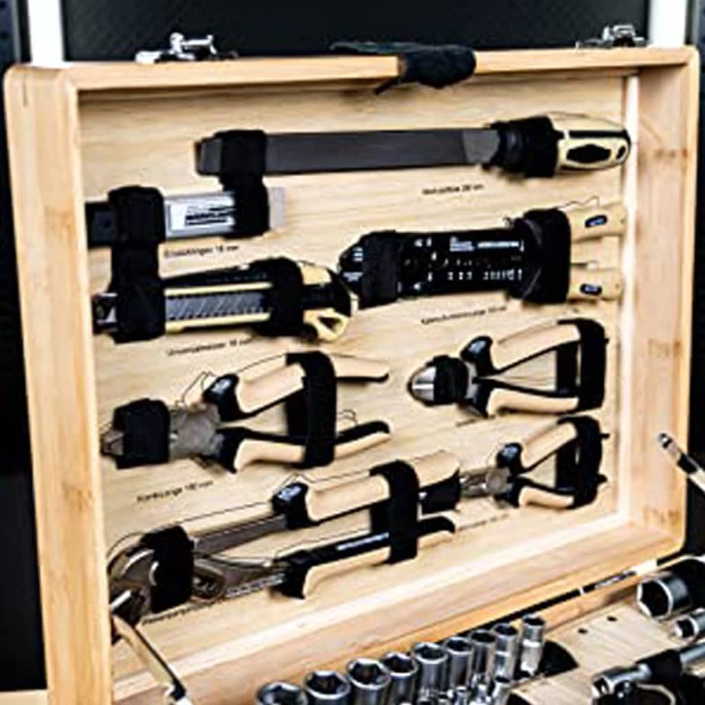 Brüder mannesmann gereedschapset bamboe koffer 108 dlg - 29002