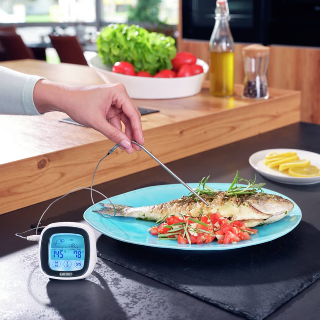 Leifheit 3223 digitale oven- en bbq thermometer wit grijs