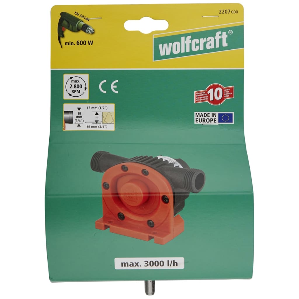 Wolfcraft pomp | schacht | 8mm | 3000 l h | 1 stuk - 2207000