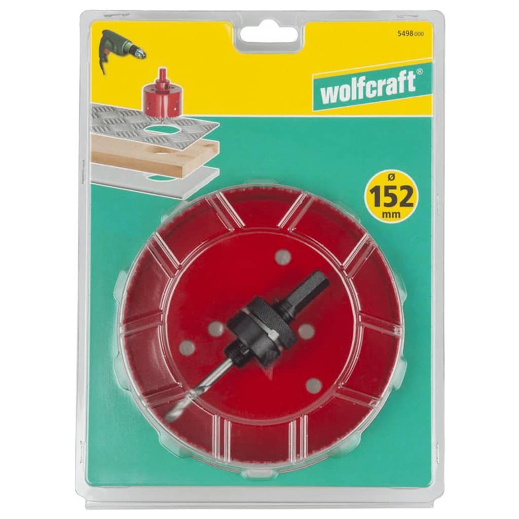 Wolfcraft bi-metalen gatenzaag | inclusief schacht boor | bim | ø152 | 1 stuk - 5498000