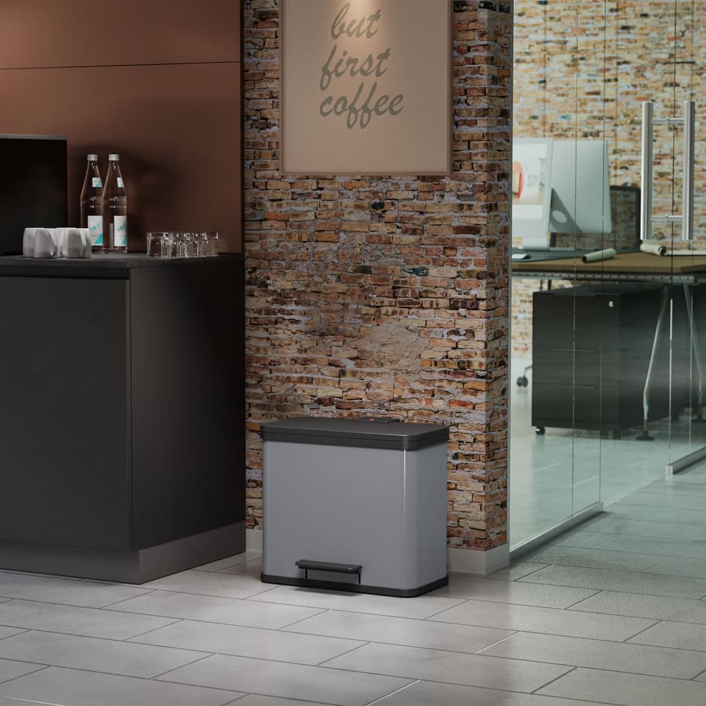 Hailo 0633-220 öko trio plus l pedaalemmer 3x9l zilver zwart