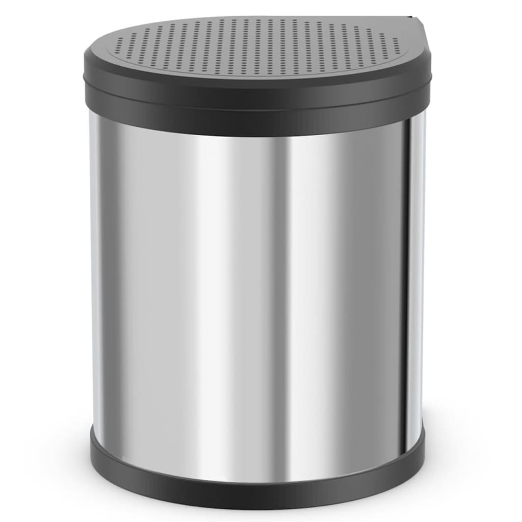 Hailo 3555-101 compact-box m prullenbak 15l zilver zwart