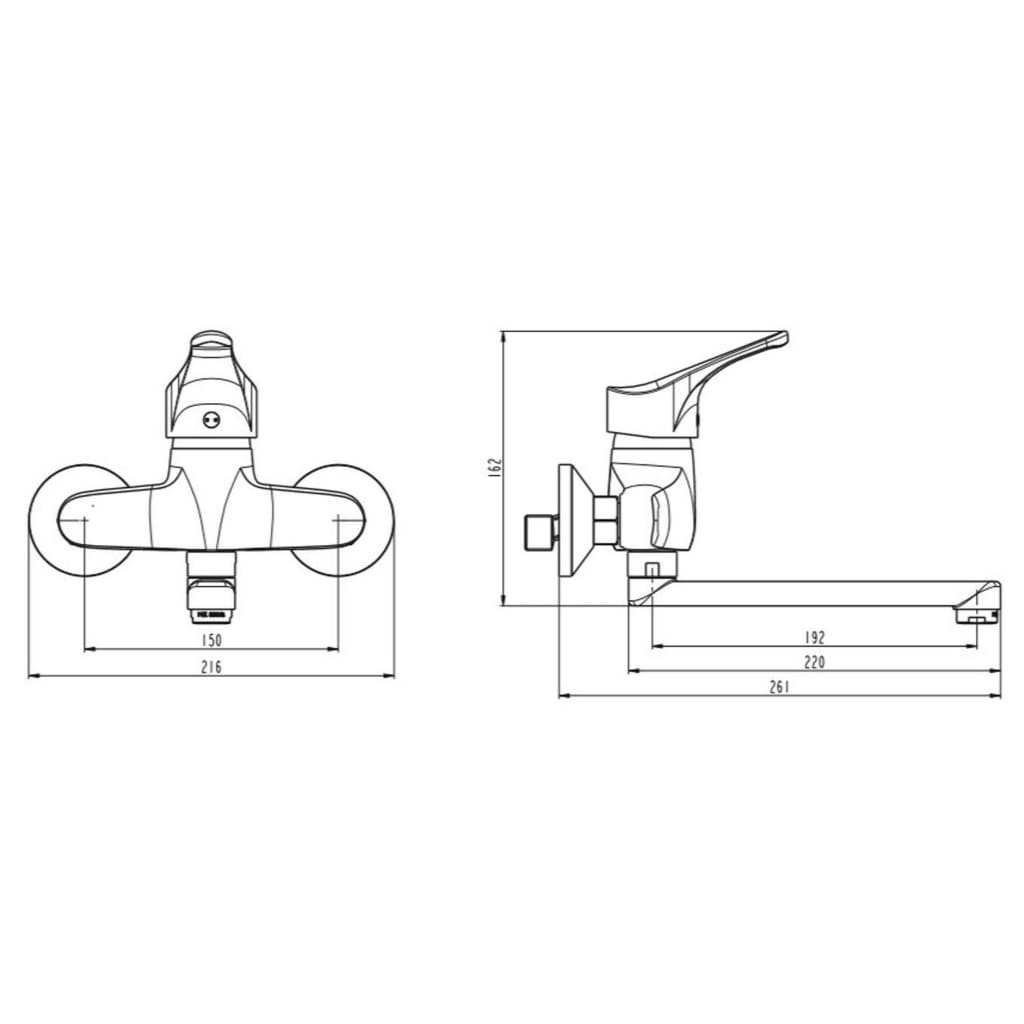 Ngk schutte attica ééngreepsmeraan keuken | wandmontage | chroom 22600