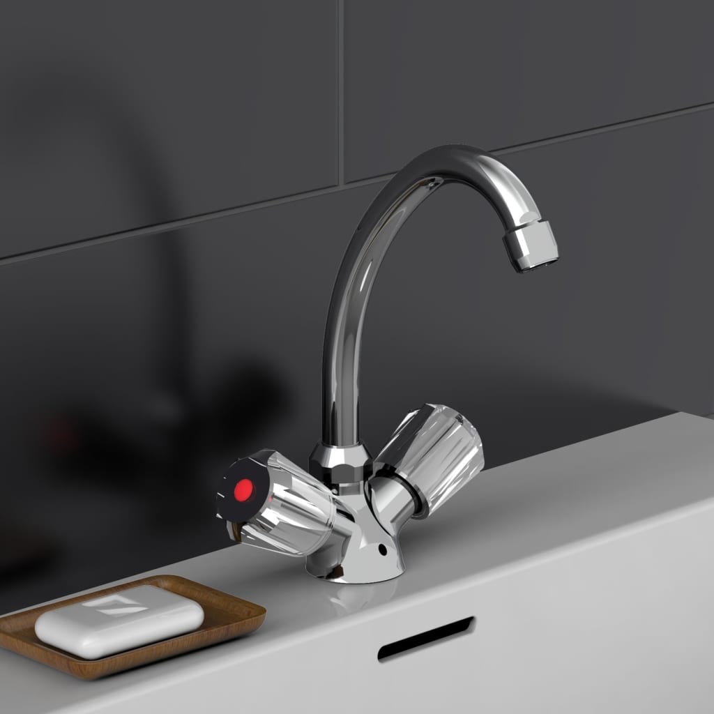 Schutte savino tweegreepskraan wastafel | chroom 37210