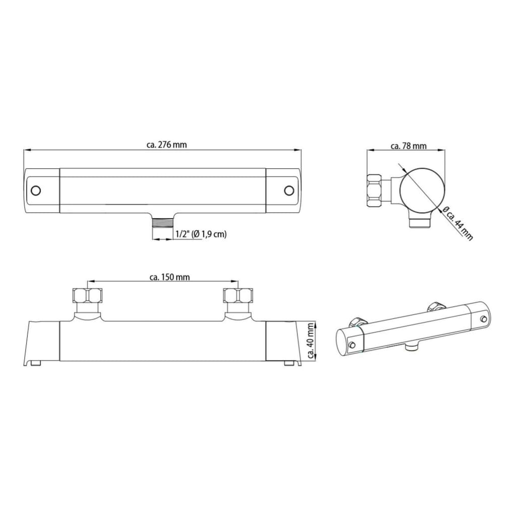 Ngk schutte vita thermostatische meraan douche | chroom 52425