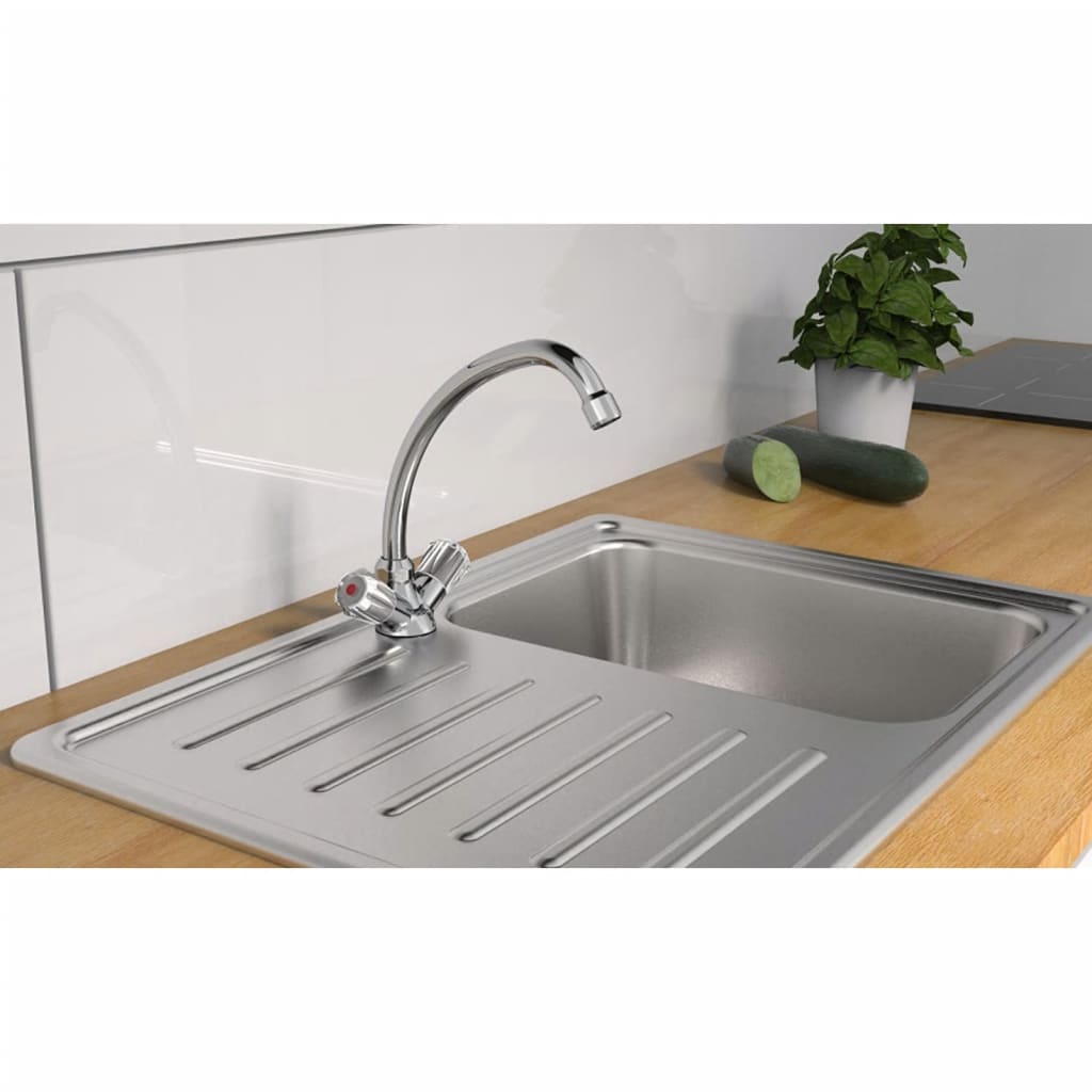 Schutte brillant tweegreepskraan wastafel | lage druk | chroom 57110
