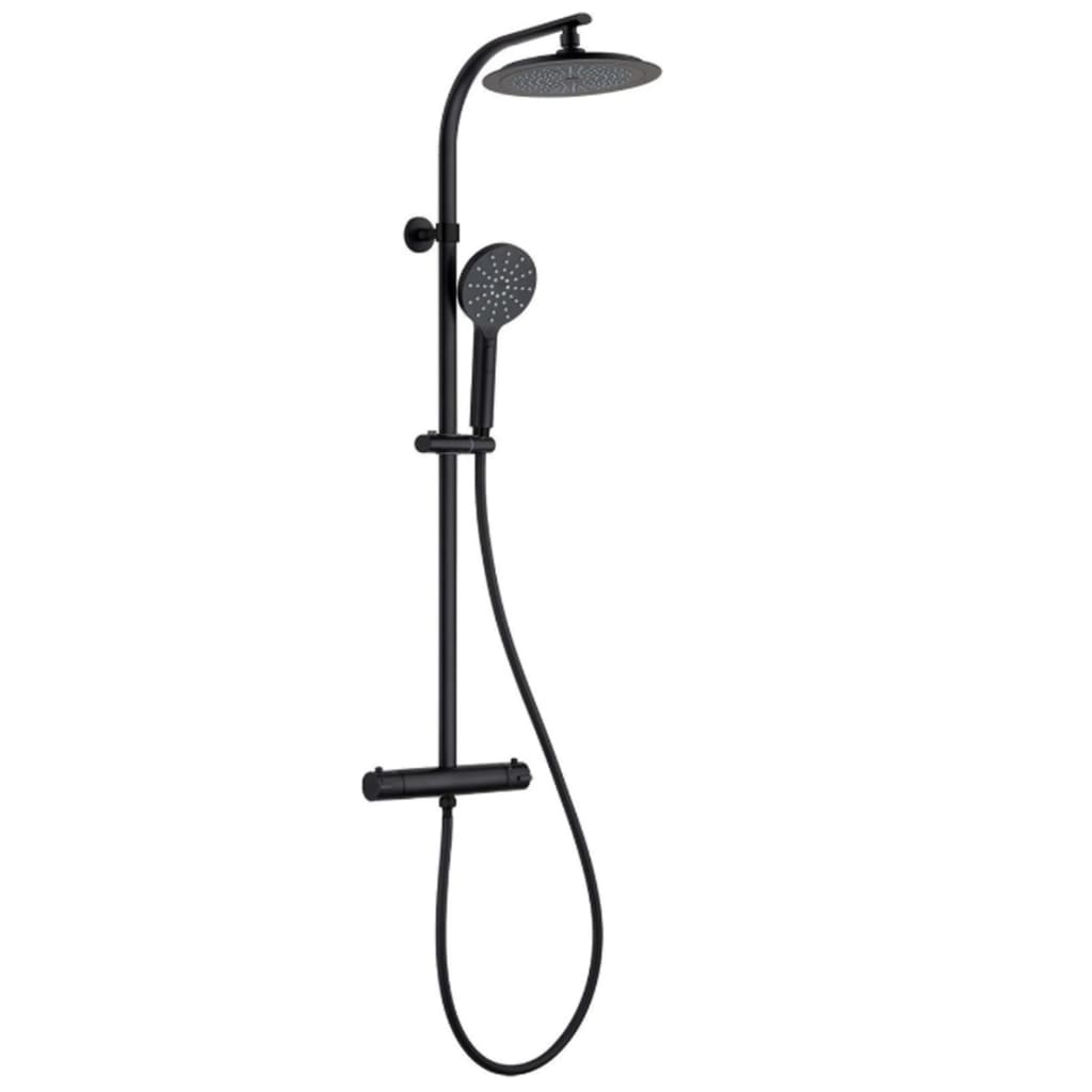 Ngk schutte madura fresh hoofddouche set met thermostatische meraan| mat zwart 60076