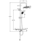 Schutte aquastar hoofddouche set met planchet | chroom-wit 60500