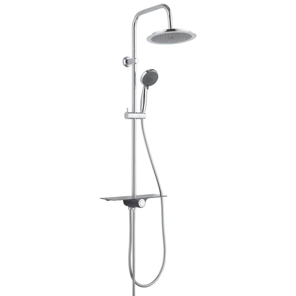 Schutte aquastar hoofddouche set met planchet | chroom-antraciet 60501