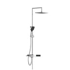 Schutte blueperl hoofddouche set met planchet | chroom-zwart 60566