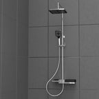 Schutte blueperl hoofddouche set met planchet | chroom-zwart 60566