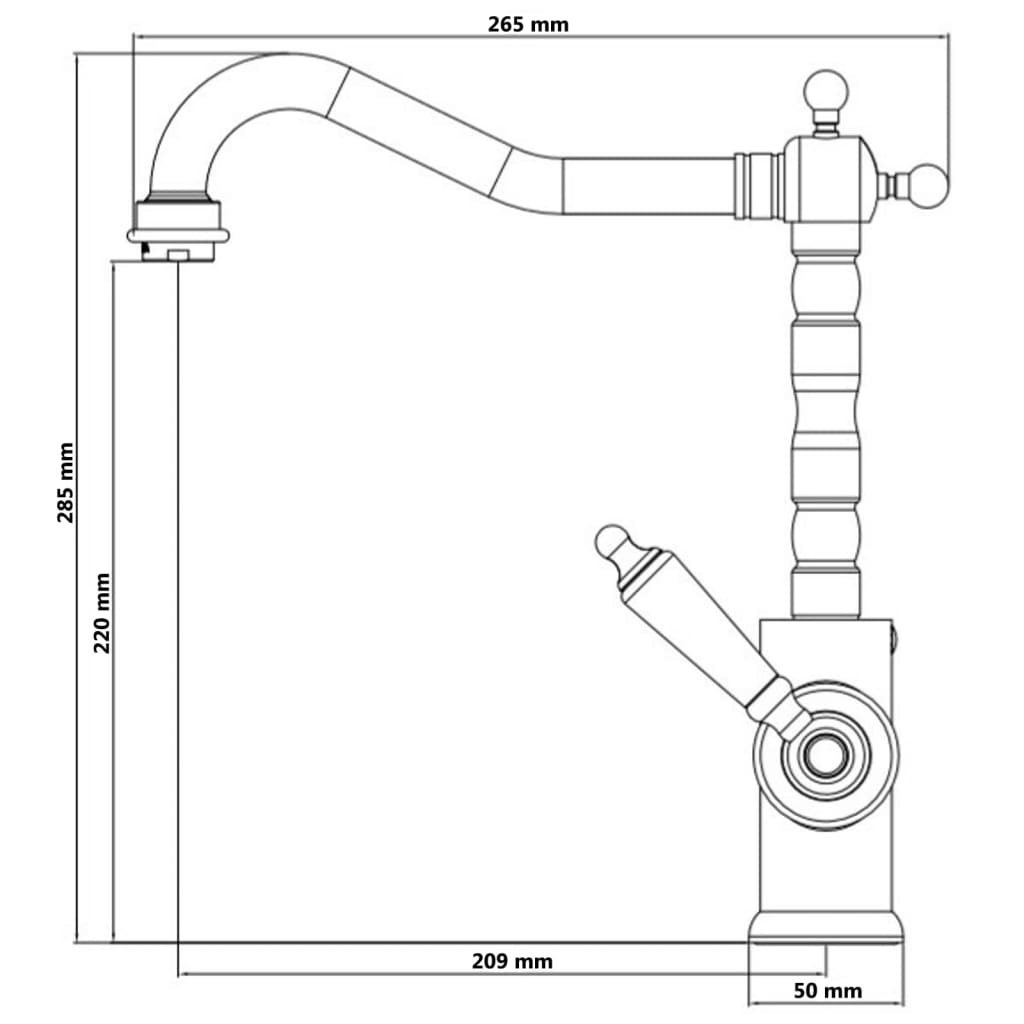 Ngk schutte old style ééngreepsmeraan keuken met hoge uitloop | chroom - 72500 - 72500