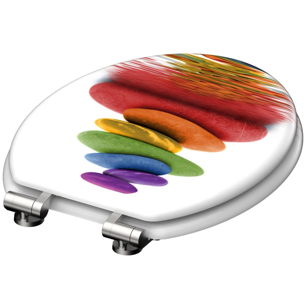 Schutte mdf wc-bril colorful stones met soft-close 80120