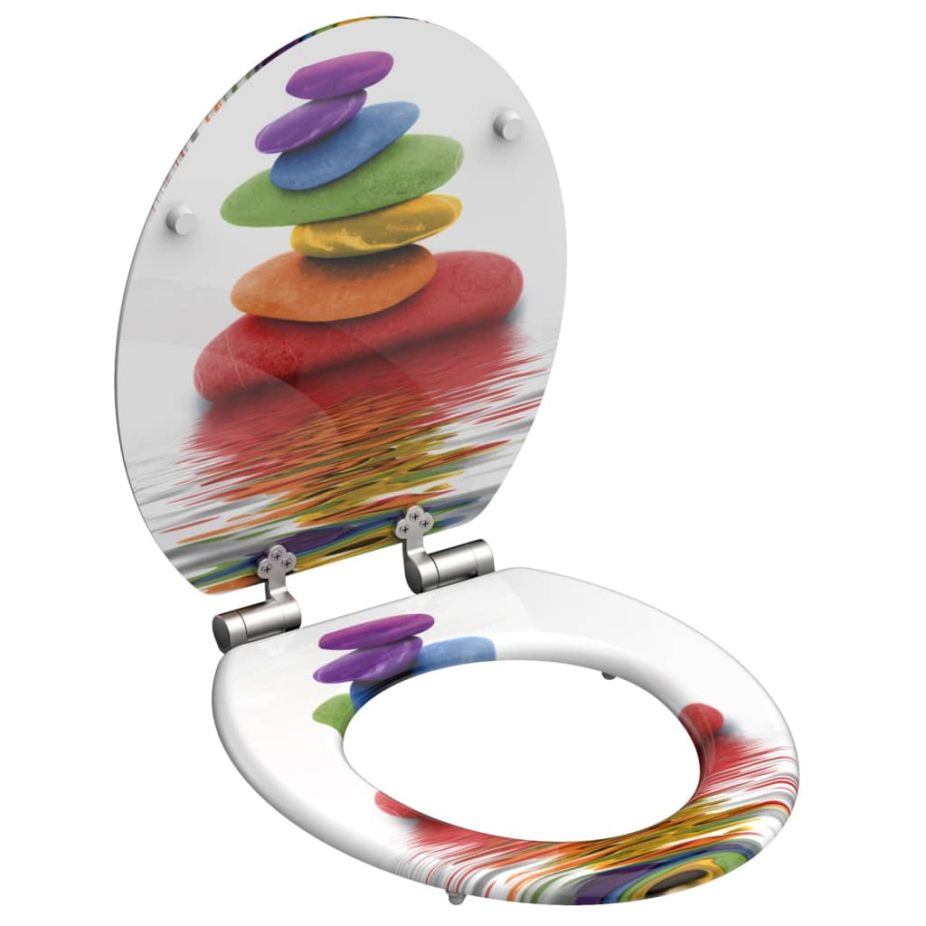 Schutte mdf wc-bril colorful stones met soft-close 80120