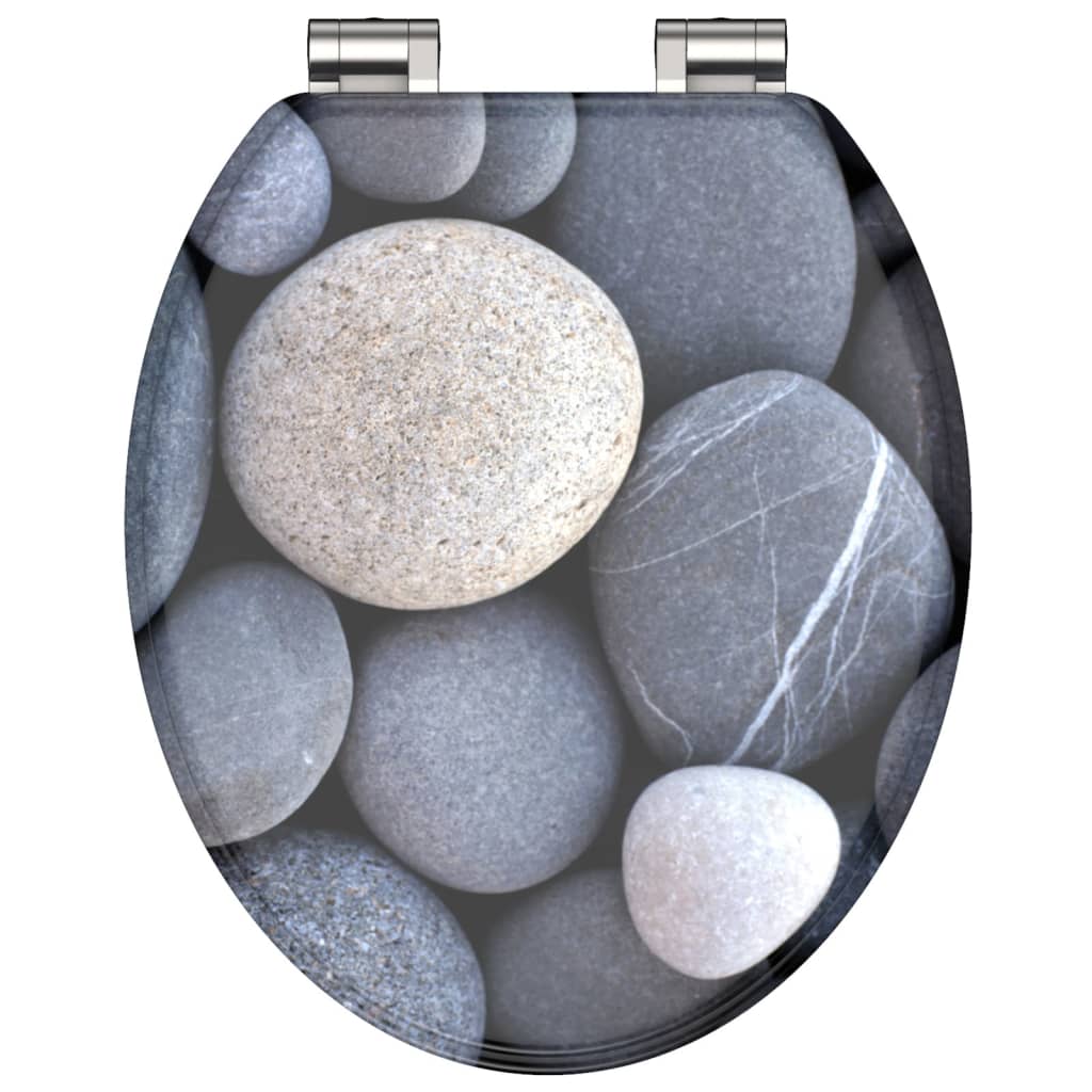 Schutte mdf wc-bril grey stone met soft-close 80130