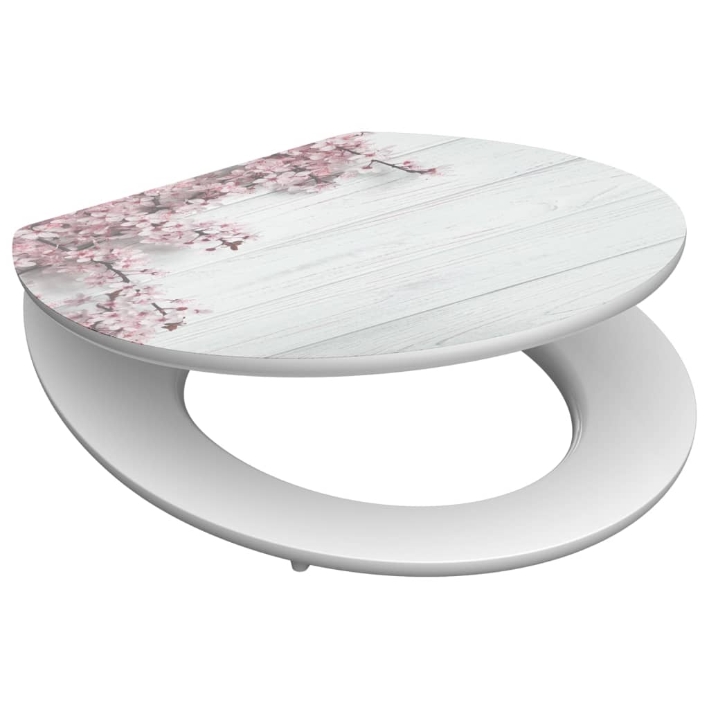 Schutte mdf high gloss wc-bril flowers and wood met soft-close 80549