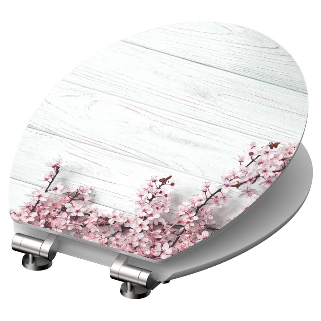 Schutte mdf high gloss wc-bril flowers and wood met soft-close 80549