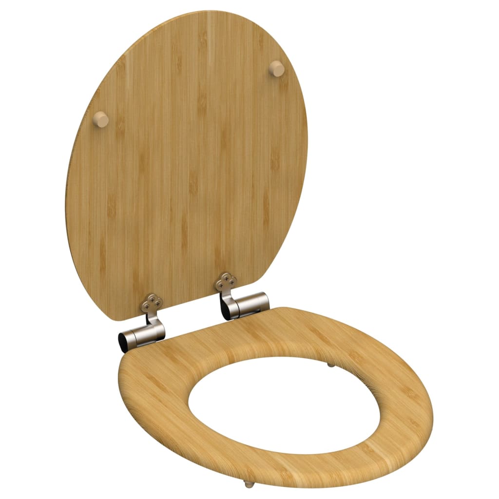 Schutte natural bamboo wc-bril van massief bamboe met soft-close 81101