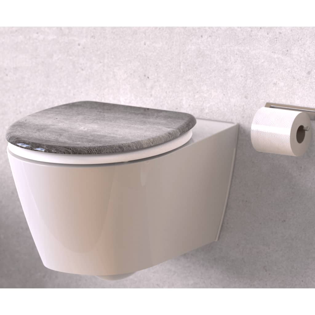 Schutte duroplast wc-bril industrial grey met soft-close 82155
