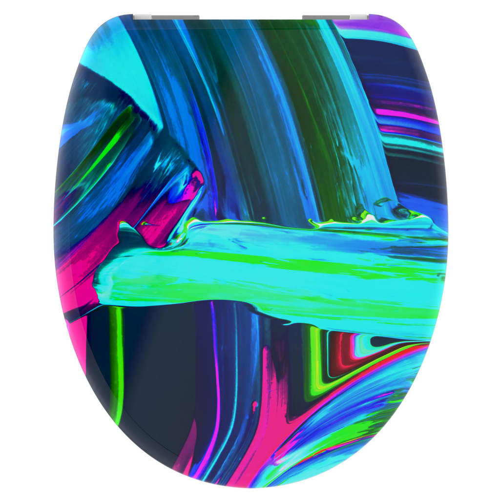 Schutte duroplast wc-bril neon paint met soft-close 82191