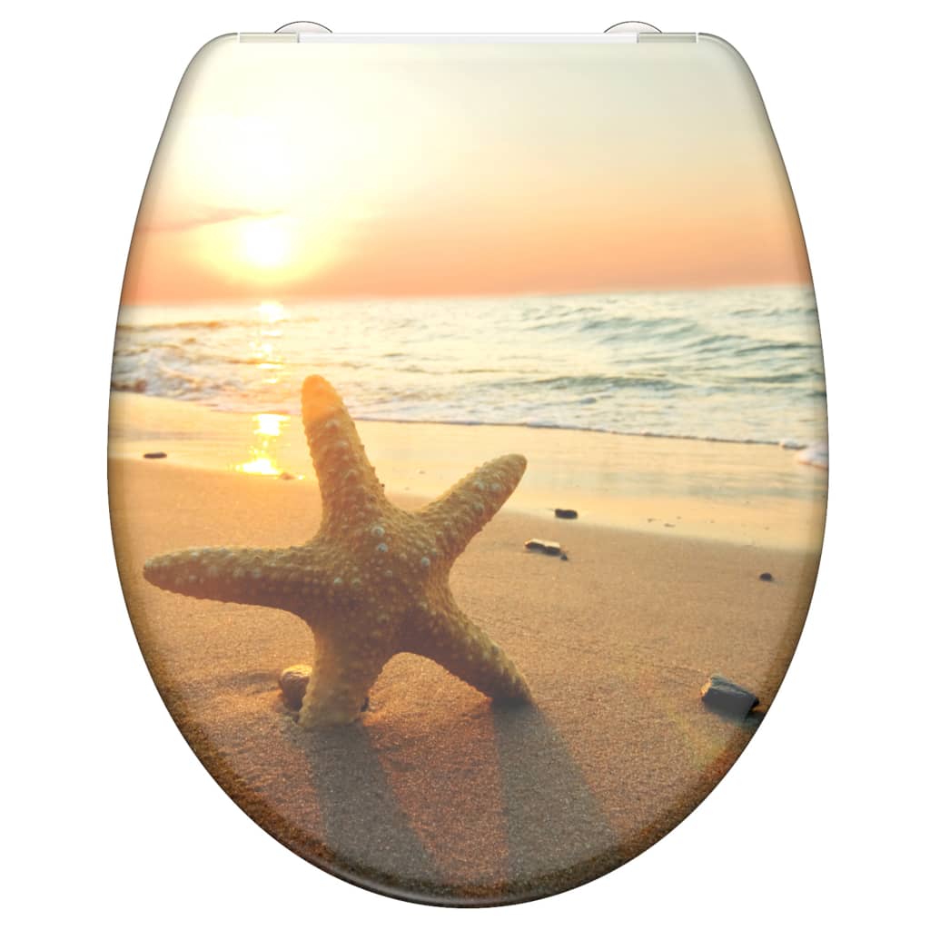 Schutte duroplast wc-bril sea star met soft-close en quick-release 82373
