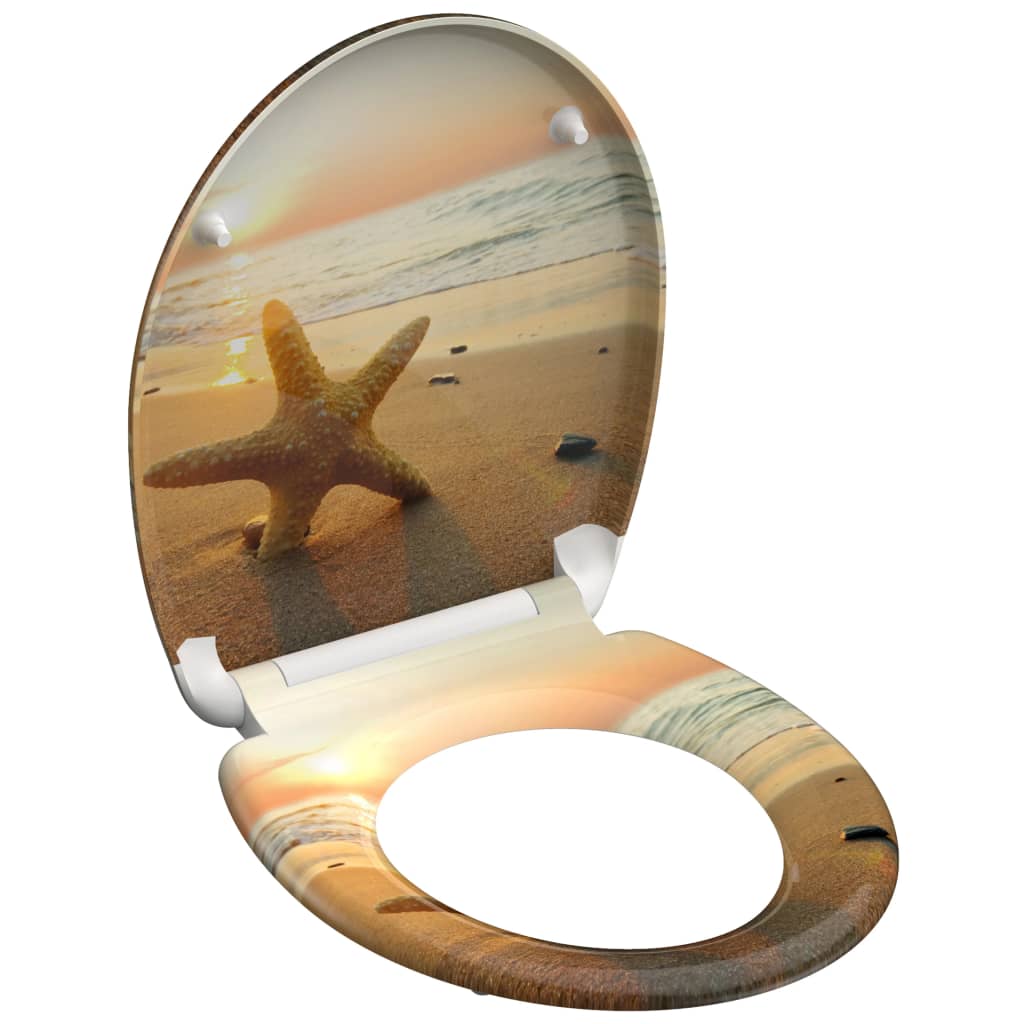Schutte duroplast wc-bril sea star met soft-close en quick-release 82373