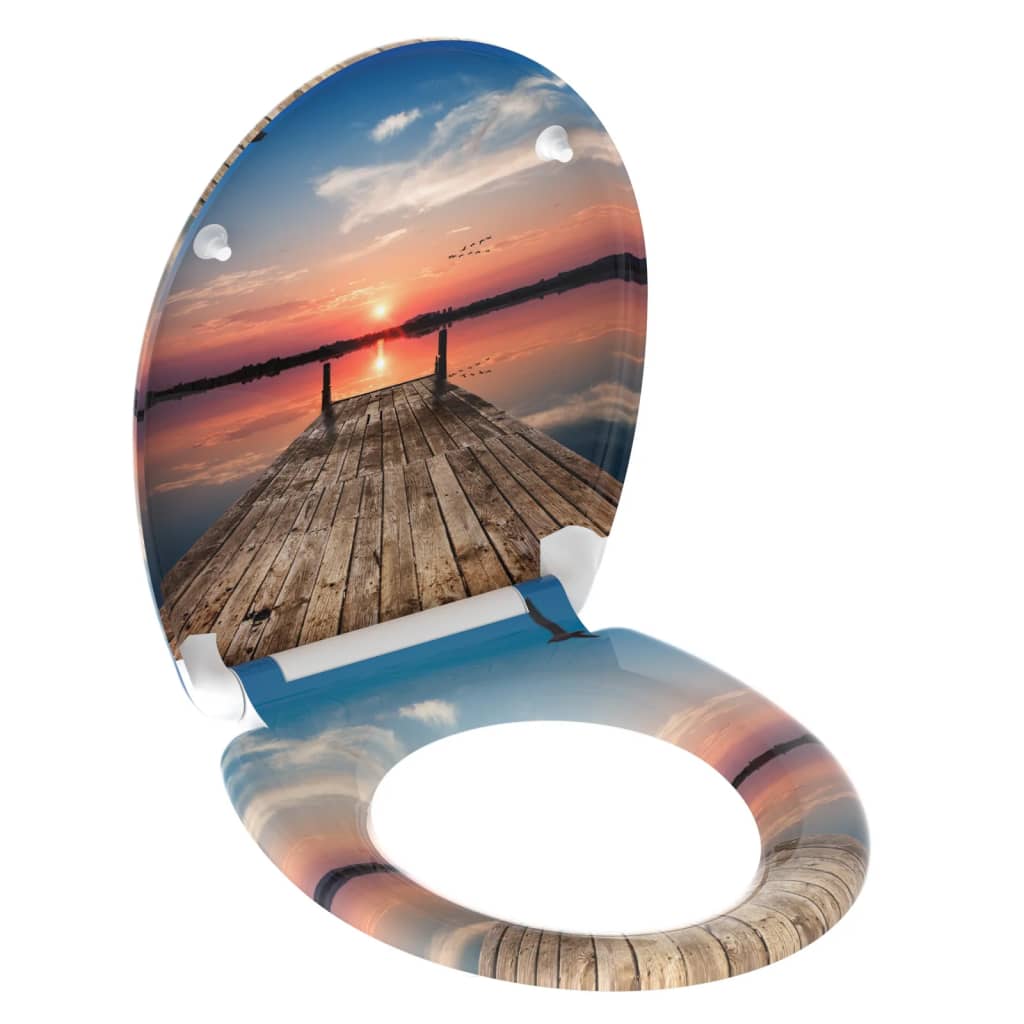 Schutte duroplast wc-bril sunset sky met soft-close en quick-release 82378