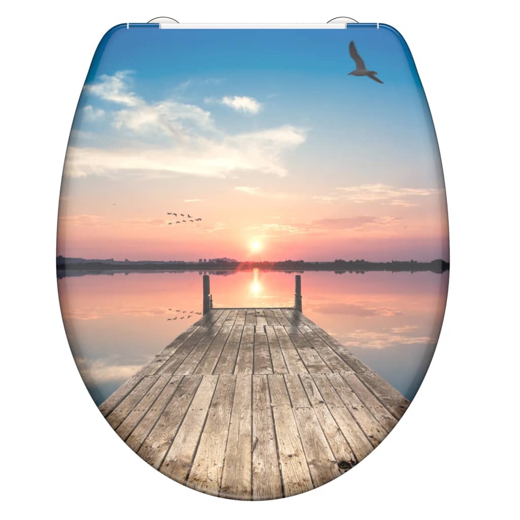 Schutte duroplast wc-bril sunset sky met soft-close en quick-release 82378