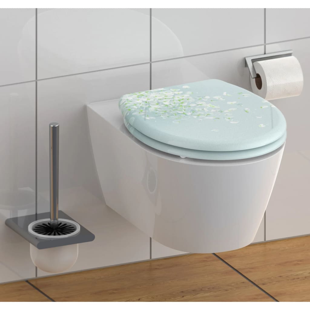 Schutte duroplast wc-bril flower in the wind met soft-close en quick-release 82381