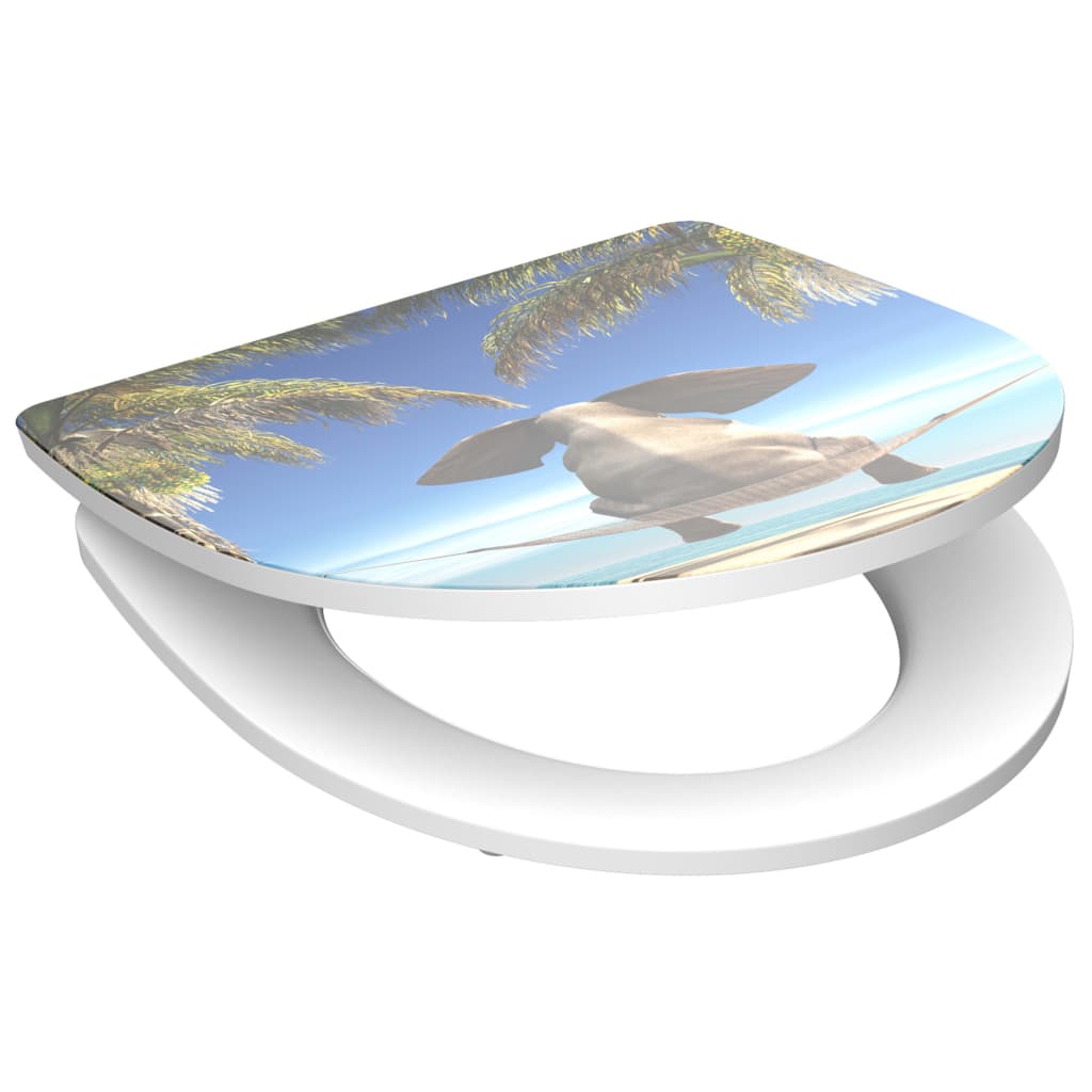Schutte duroplast high gloss wc-bril happy elephant met soft-close en quick-release 82580