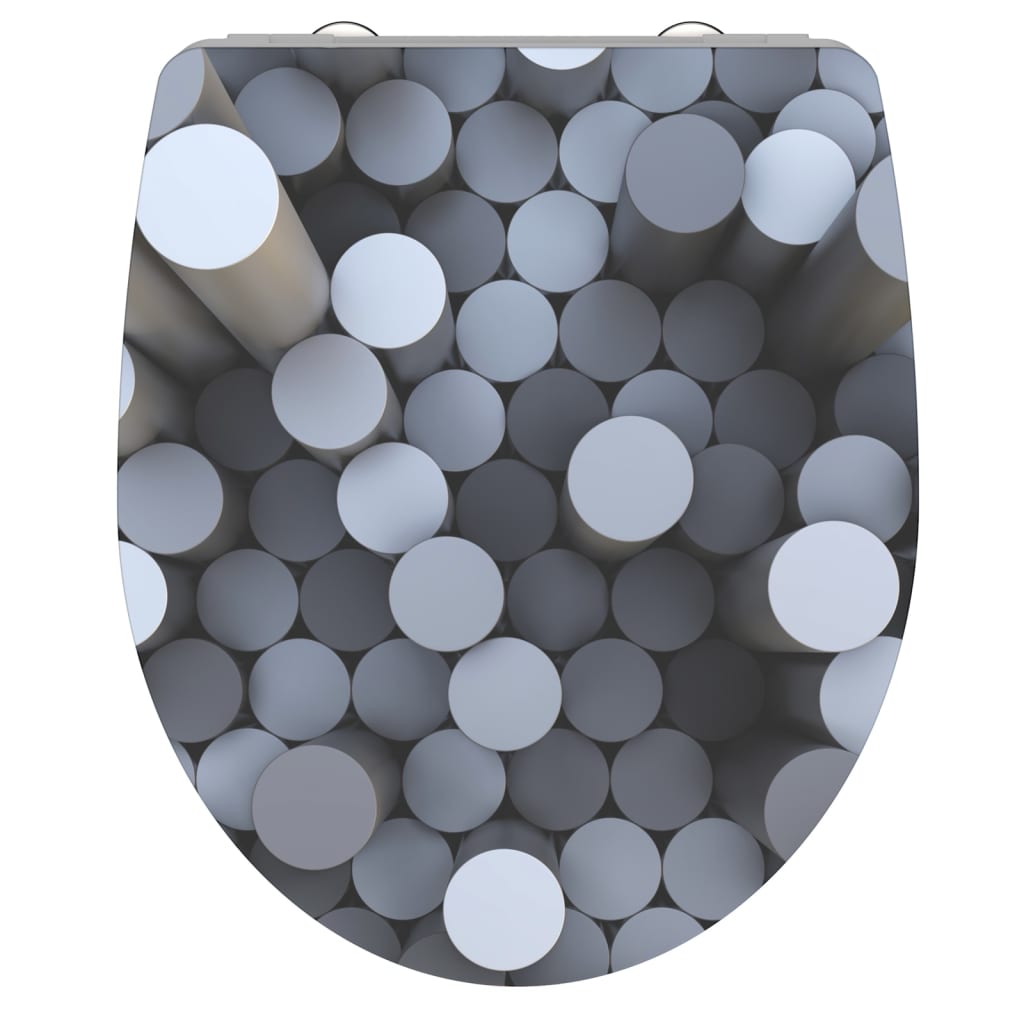 Schutte duroplast high gloss wc-bril round dips met soft-close en quick-release 82593