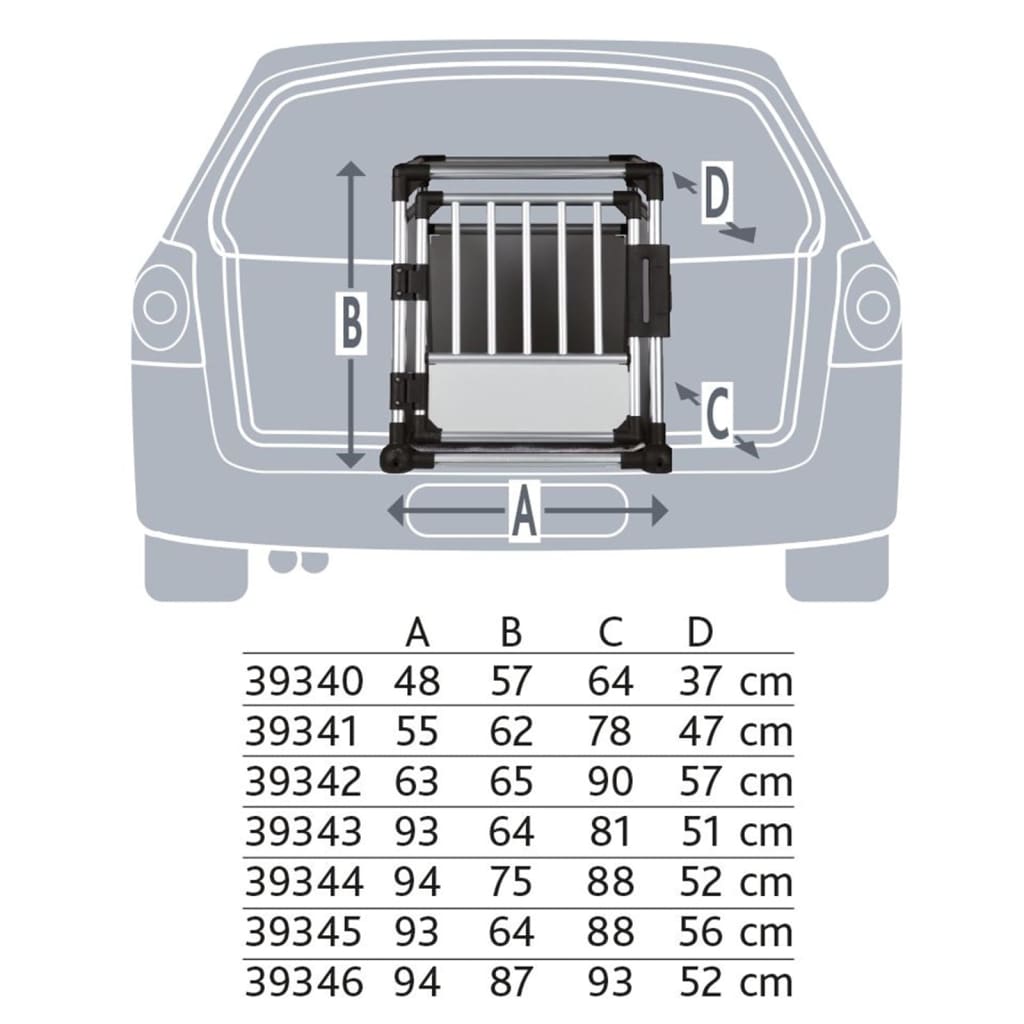 Trixie transportbench l aluminium