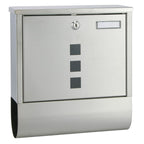 Hi brievenbus met krantenhouder 30,5x9,6x33,5 cm roestvrij staal