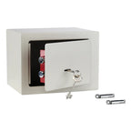 Hi hi hotelkluis met 2 sleutels 23x17x17 cm staal wit