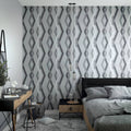Noordwand behang topchic graphic lines diamonds grijs en zwart