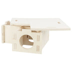 Trixie trixie knaagdierenhuis 3 kamers 25x10x25 cm hout