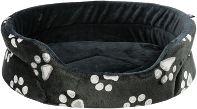 trixie hondenmand jimmy ovaal zwart met pootprint