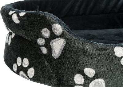 trixie hondenmand jimmy ovaal zwart met pootprint